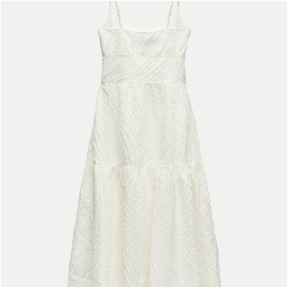 ZARA ZW COLLECTION FRAYED JACQUARD Dress Size S NEW WITH TAG! - Picture 8 of 11